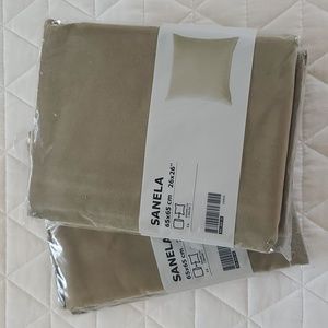 Ikea Sanela Light Olive Green Velvet Pillow Covers